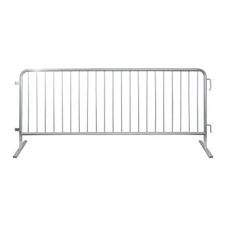 Queue Solutions Queue Solutions CrowdMaster 1000 Steel Barricade, 100inL x 43inH, Heavy Duty Feet, Galvanized BARR8-HD-GD